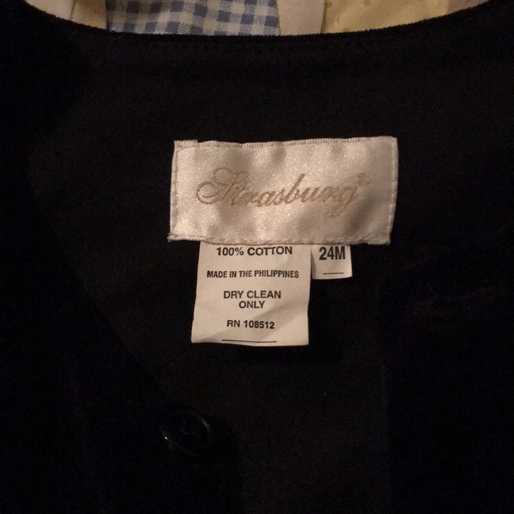Strasburg black velveteen boy set 24 months